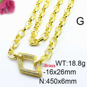 Fashion Brass Necklace  F6N403193vhnv-J66