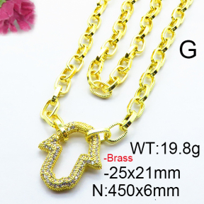 Fashion Brass Necklace  F6N403195vhnv-J66