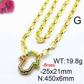 Fashion Brass Necklace  F6N403196vhnv-J66