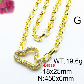 Fashion Brass Necklace  F6N403197vhnv-J66