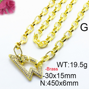 Fashion Brass Necklace  F6N403199vhnv-J66
