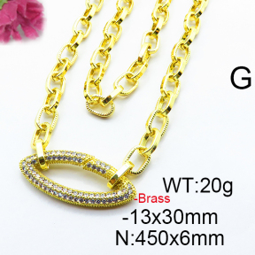 Fashion Brass Necklace  F6N403201vhnv-J66