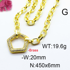 Fashion Brass Necklace  F6N403207vhnv-J66