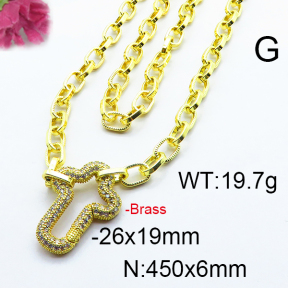 Fashion Brass Necklace  F6N403209vhnv-J66