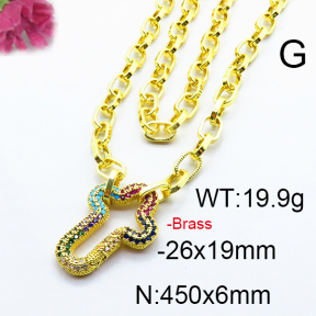 Fashion Brass Necklace  F6N403210vhnv-J66