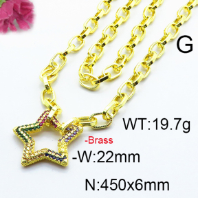 Fashion Brass Necklace  F6N403212vhnv-J66