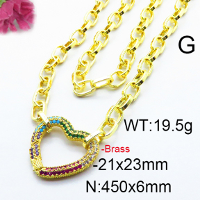 Fashion Brass Necklace  F6N403213vhnv-J66