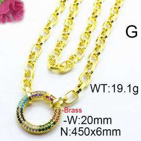 Fashion Brass Necklace  F6N403214vhnv-J66