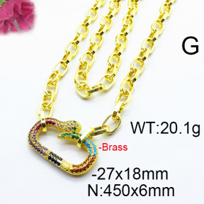 Fashion Brass Necklace  F6N403215vhnv-J66