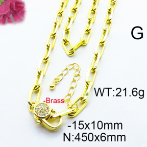 Fashion Brass Necklace  F6N403216vhnv-J66