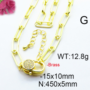 Fashion Brass Necklace  F6N403218vhnv-J66
