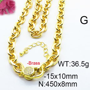 Fashion Brass Necklace  F6N403219vhnv-J66