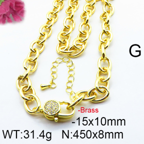 Fashion Brass Necklace  F6N403222vhnv-J66