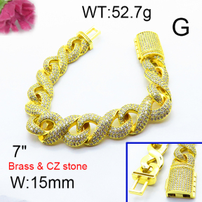 Fashion Brass Bracelet  F6B404448bnkb-905