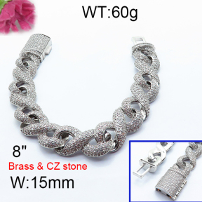 Fashion Brass Bracelet  F6B404451bokb-905