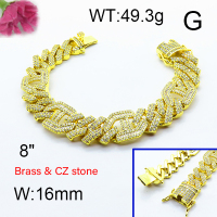 Fashion Brass Bracelet  F6B404453bpjb-905