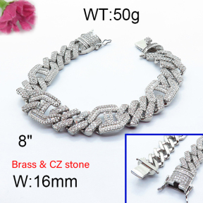 Fashion Brass Bracelet  F6B404455bpob-905