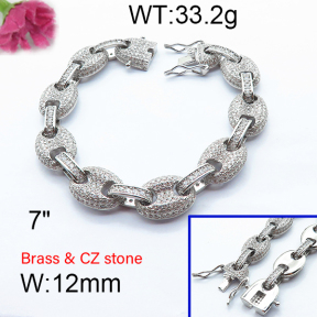 Fashion Brass Bracelet  F6B404458bmmb-905