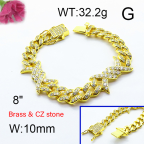 Fashion Brass Bracelet  F6B404465aknb-905
