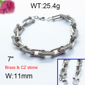 Fashion Brass Bracelet  F6B404472bopb-905