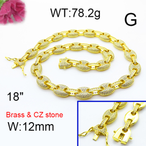 Fashion Brass Necklace  F6N403124hkhb-905
