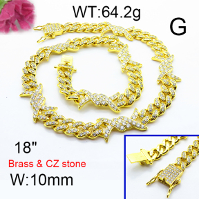 Fashion Brass Necklace  F6N403132bpmb-905