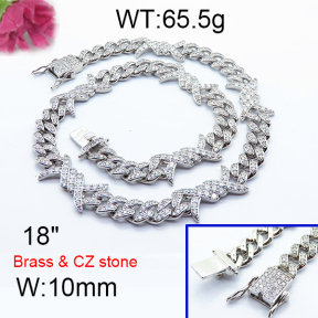 Fashion Brass Necklace  F6N403134hbib-905