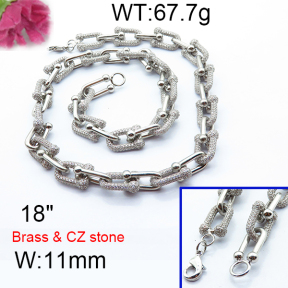 Fashion Brass Necklace  F6N403138hpob-905