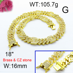 Fashion Brass Necklace  F6N403144hoob-905