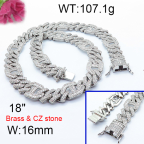Fashion Brass Necklace  F6N403146hpob-905