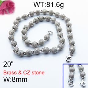 Fashion Brass Necklace  F6N403224hpob-905