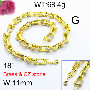 Fashion Brass Necklace  F6N403225hopb-905