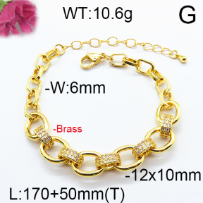 Fashion Brass Bracelet  F6B404600biib-J125