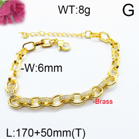 Fashion Brass Bracelet  F6B404604aivb-J125