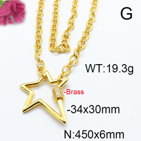 Fashion Brass Necklace  F6N403232vhov-J125