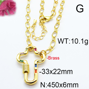 Fashion Brass Necklace  F6N403234biib-J125