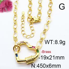 Fashion Brass Necklace  F6N403235biib-J125