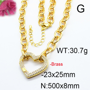Fashion Brass Necklace  F6N403238aivb-J125