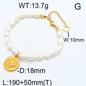 Natural Pearl Bracelet  6B3001639bhil-900