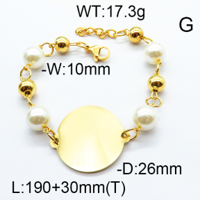 SS Bracelet 6B3001614bbov-464