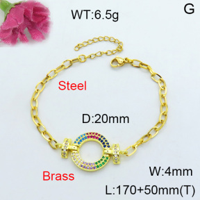 Fashion Brass Bracelet  F3B404010ahlv-J17