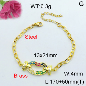 Fashion Brass Bracelet  F3B404015ahlv-J17