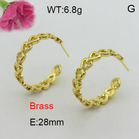 Fashion Brass Earrings  F3E402289bbov-L017