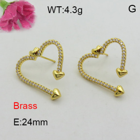 Fashion Brass Earrings  F3E402290bbov-L017