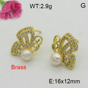 Fashion Brass Earrings  F3E402299bbov-L017