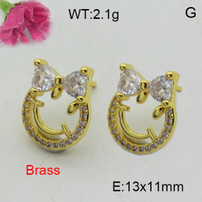 Fashion Brass Earrings  F3E402301vbmb-L017