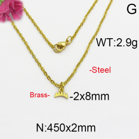 Fashion Brass Necklace  F5N200001bbov-J125