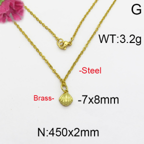 Fashion Brass Necklace  F5N200002bbov-J125