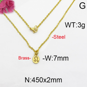Fashion Brass Necklace  F5N200003bbov-J125