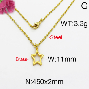 Fashion Brass Necklace  F5N200005bbov-J125